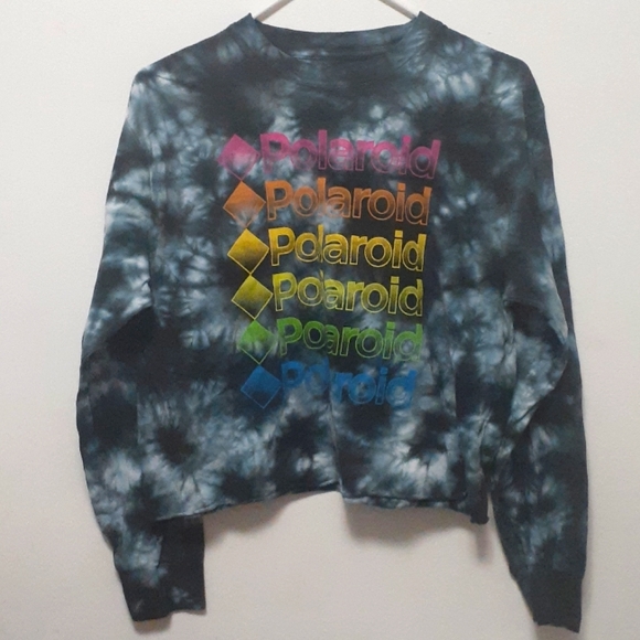 Polaroid Long Sleeve Tie Dye Crop Tee Size L - Picture 1 of 6